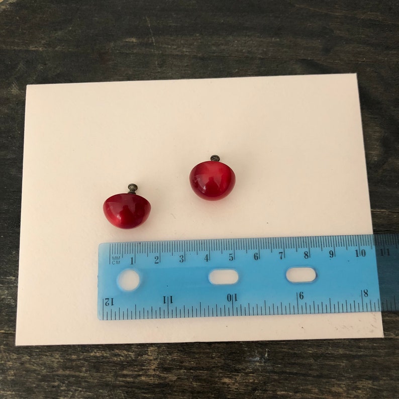 Earrings for Her Ruby Red Vintage Antique Screw Back Earrings Red Earrings