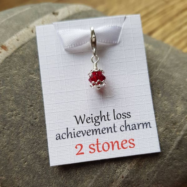 Slimming / Weight loss charm , slimming group, weight loss reward, weight target, gift weight loss, gift for slimmer, two stones lost