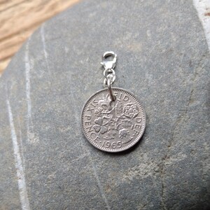 Brides Gift Lucky Sixpence Charm Silver Sixpence Something Old Brides Gift Wedding Gift Sixpence Charm Bouquet Charm image 3