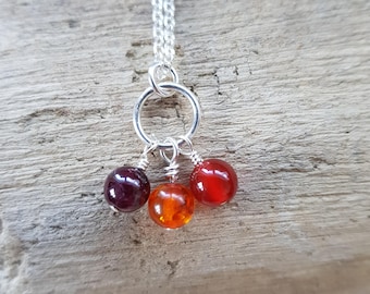 Fire Element Circle Pendant Fire Gemstone Pendant Amber Pendant Pagan Fire Element Gemstone Pendant Sagittarius Gift Leo Gift Aries Gift