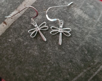 Dragonfly Sterling Silver Earrings, delicate earrings, small earrings, dragonfly jewellery, sterling silver earrings, dragonfly earrings