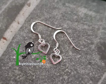 Tiny Sterling Silver Heart Earrings, Small Earrings, Delicate Earrings, Small Heart Earrings, Silver Heart Earrings
