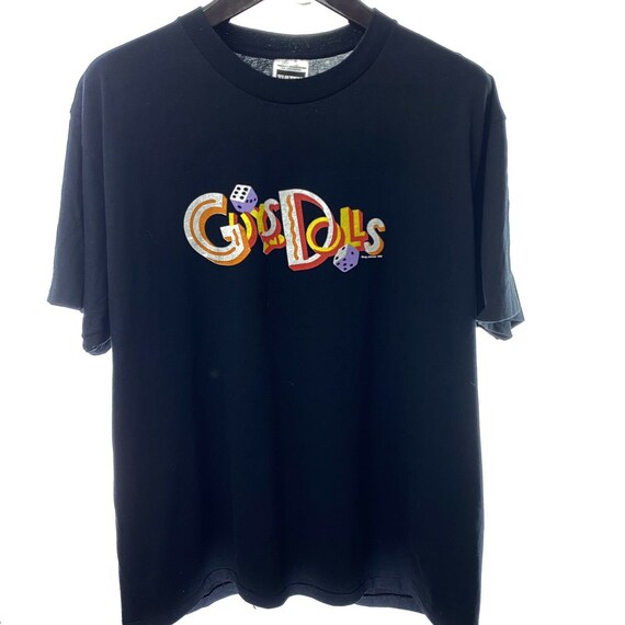 GUYS and DOLLS 1992 XL Black T-shirt Vintage Made… - image 1