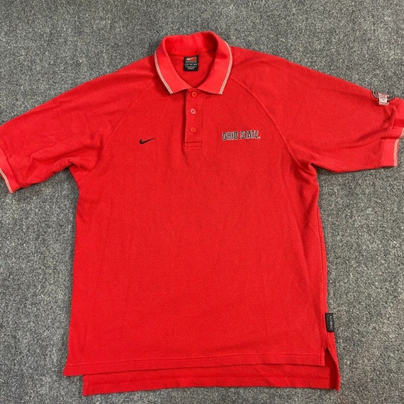 Nike Ohio State  Polo Mens M Red Polo Shirt Vinta… - image 1