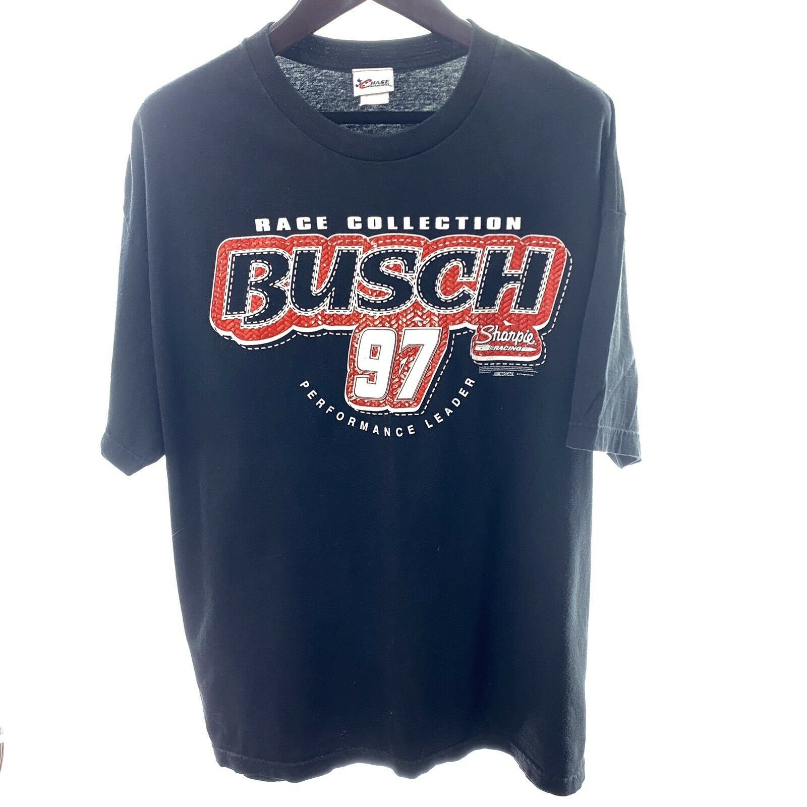 Kurt Busch 97 2XL T-shirt Vintage 2000 Black 100% Cotton Race photo