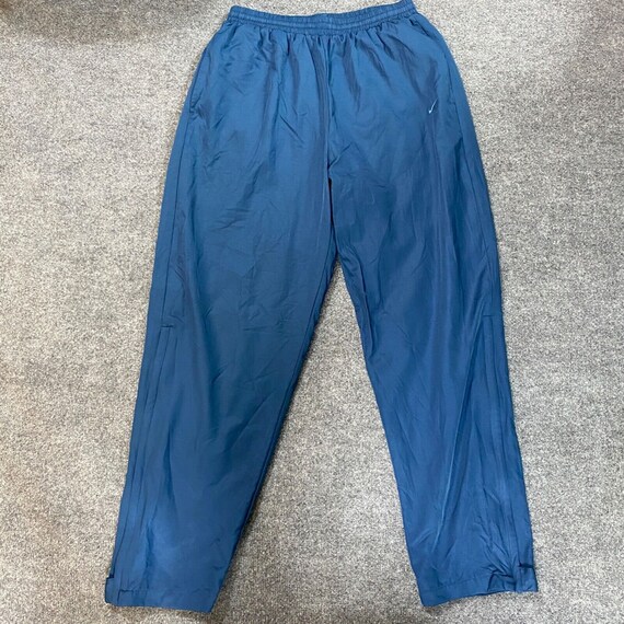 Nike Court Stadium Mens Pants XL Blue Nylon Vintage Solid Drawstring 