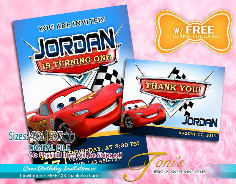 Cars and trucks Invitation, Disney Automobiles Birthday Invitation w/ Totally free Thank Yourself Card, McQueen Concept Social gathering, McQueen Invitation, Vehicles McQueen Printable 01 photograph regarding Disney Cars Birthday Invitations Printable Free known as Automobiles Invitation, Disney Autos Birthday Invitation w/ Absolutely free Thank Oneself Card, McQueen Topic Bash, McQueen Invitation, Autos McQueen Printable 01