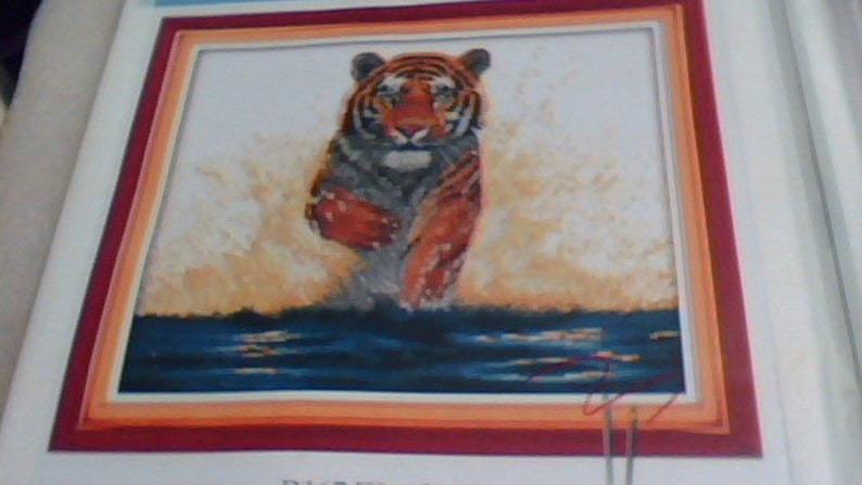 tiger new cross stitch kit free shippingusa joy sunday king back