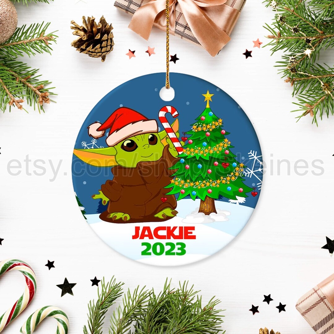 Personalized Baby Yoda Ornament Yoda Ornament Star Wars Etsy