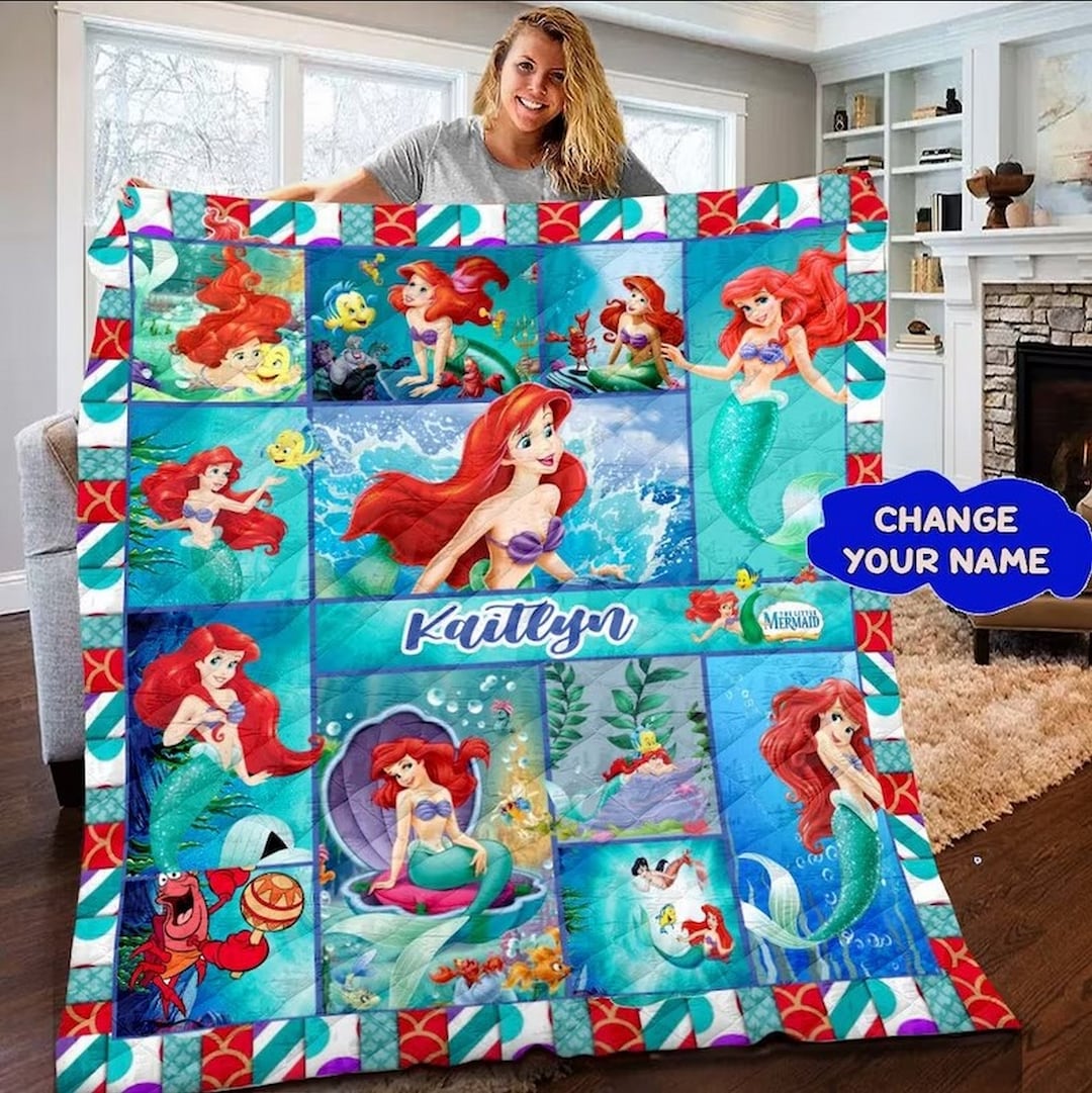 Ariel Blanket the Little Mermaid Blanket Disnney Princess Etsy