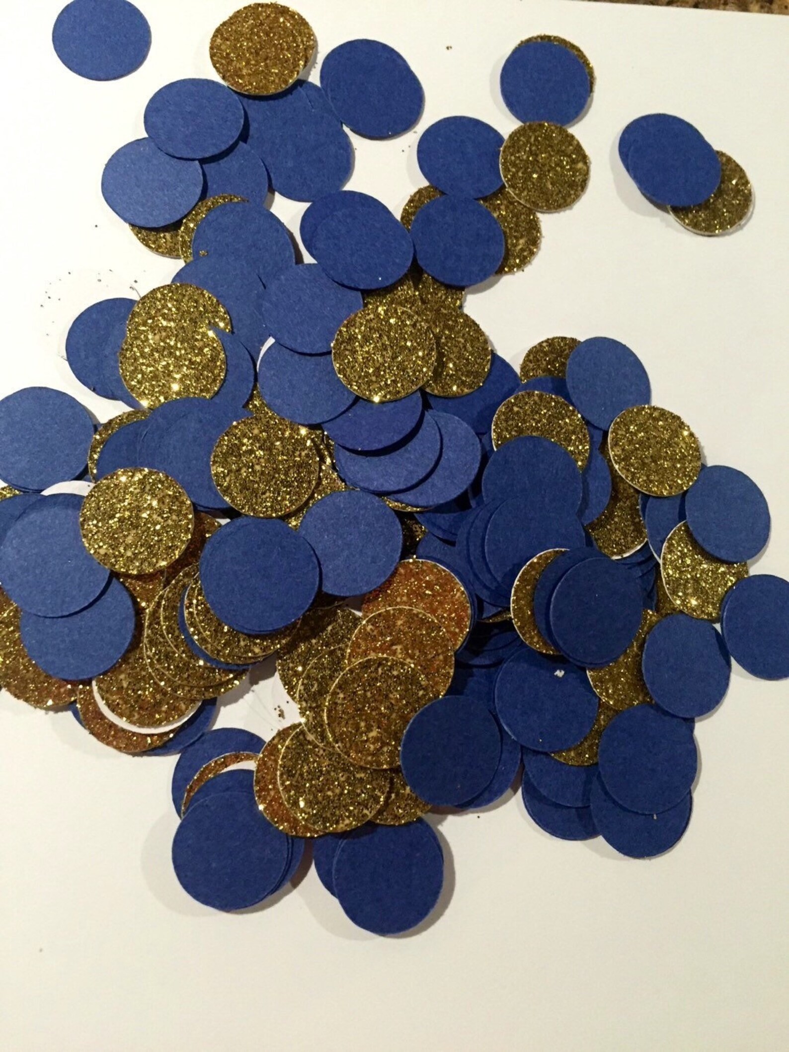 250 Pcs Glitter Confetti Gold and Navy Confetti Party Etsy