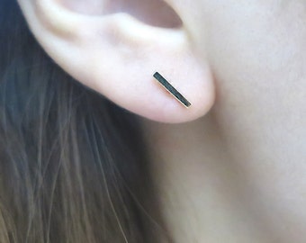 14K Solid Gold Bar earring /Cartilage earring /Gold bar earring/Bar earrings/Earring/Bridesmaid gift/Christmas gift/Line earrings/Earrings