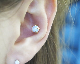 Opal Piercing/Opal earring/Cartilage earring/Conch piercing/Tragus piercing/Cartilage piercing/Helix piercing/Earring/Body jewelry/Cartilage