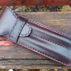 pencil case, Double Pen Sleeve, personalized gift, leather pencil holder