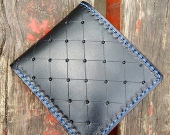 Cartera negra para hombre, billetera clásica de cuero, tarjetero personalizado con bolsillo para monedas, billetera hecha a mano