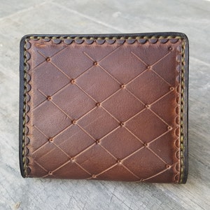 men's bifold wallet, leather billfold, Brown card holder, Green wallet, Unique Gift for boyfriend, Valentine's gift