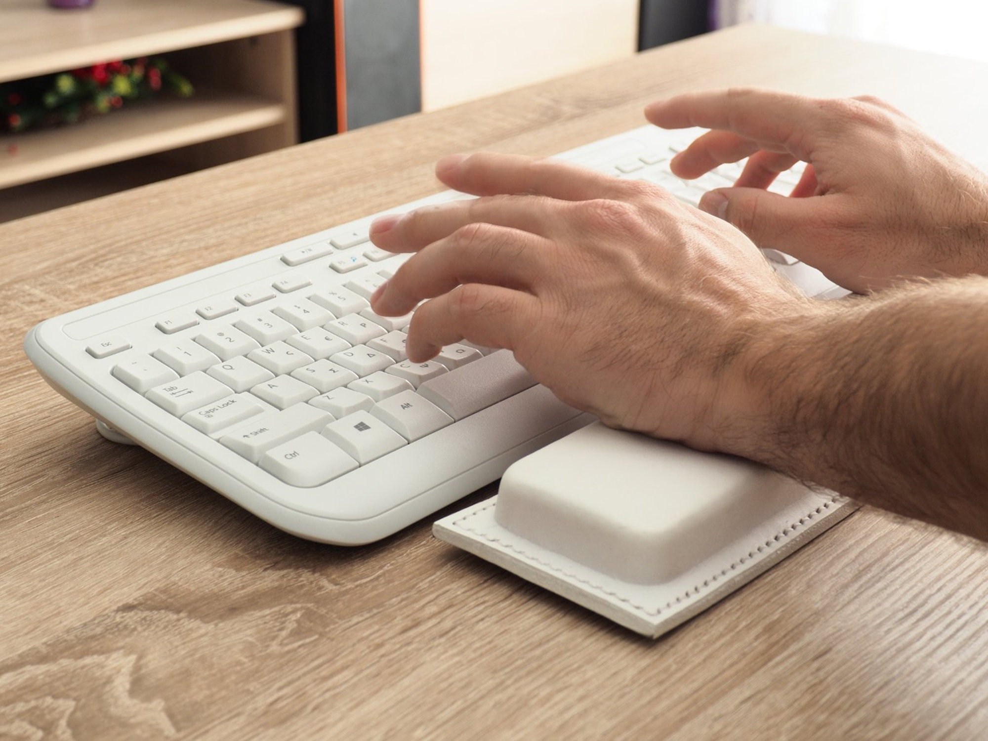 White Leather Keyboard Wrist Rest Ergonomic Wrist Support Etsy Denmark