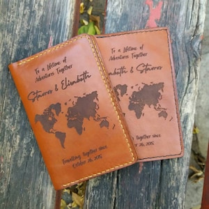 Porta pasaporte de cuero, funda de pasaporte personalizada, billetera de pasaporte, estuche de viaje