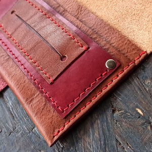 handmade brown leather TOBACCO POUCH, snuff bag, Rolling Tobacco case, Valentine&#39;s day gift