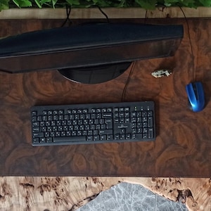 Leather Desk Mat, Hand-sewn Mat Blotter, Office Supplies Accessories, Custom Monogram Gift, FREE shipping