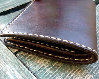 mens bifold wallet, brown leather billfold wallet, Unique Gift for boyfriend, Personalised gift, Valentine's gift