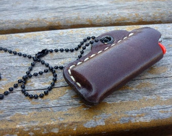 Leather Lighter Holder, Small lighter cover, Lighter Pouch with chain, Lighter Sleeve