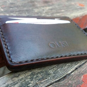 Brown Leather Card Holder, Men  Slim Leather Wallet, minimalist leather front pocket wallet
