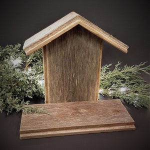 Handcrafted Barn Wood Creche For Willow Tree Holy Family Nativity Set figurines not included image 2