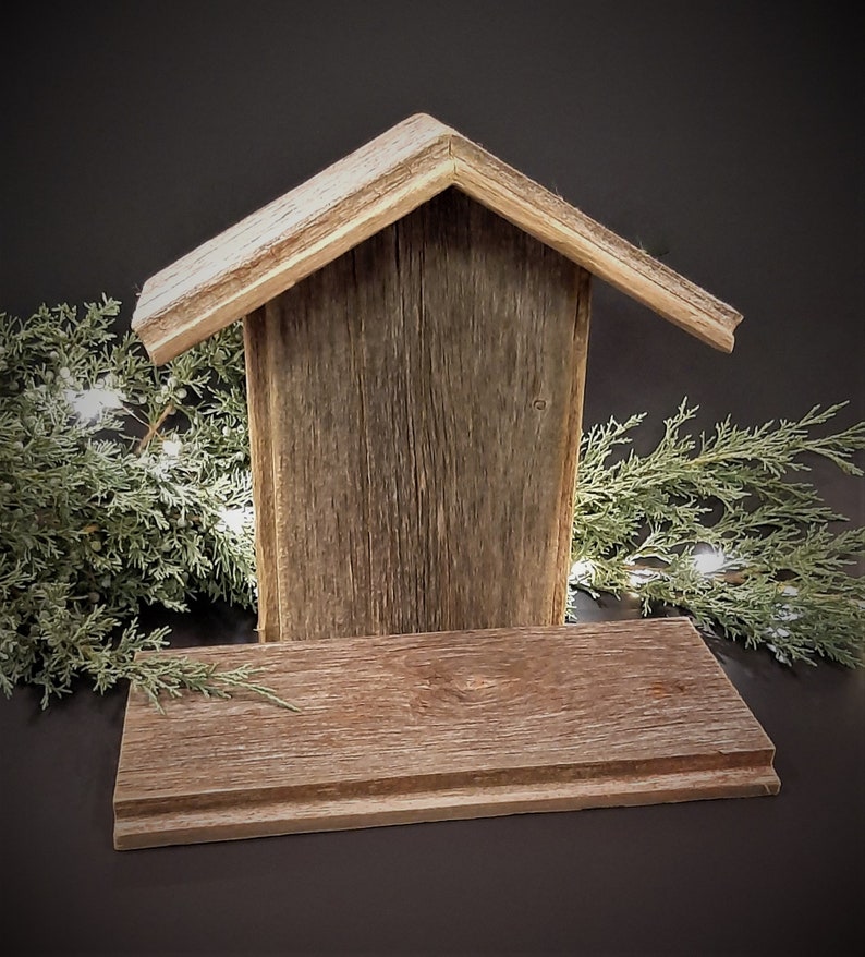 Handcrafted Barn Wood Creche For Willow Tree Holy Family Nativity Set figurines not included image 2