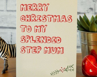 Step mum christmas card funny, funny step mum christmas card, step-mum christmas gift, step mum xmas card, step mum xmas gift