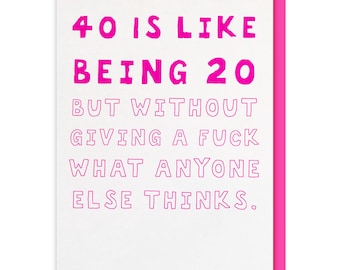 funny 40th birthday card, rude 40th birthday card, 40th birthday gift for her, wife 40th birthday card, sister 40th birthday best friend