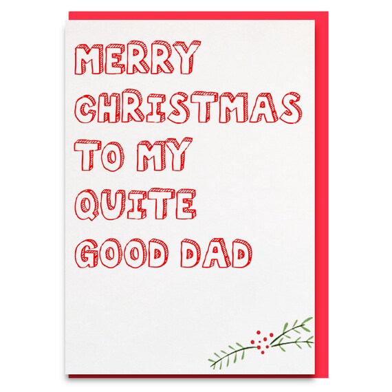Dad Christmas Card Funny Funny Dad Christmas Card Cute Dad Etsy UK