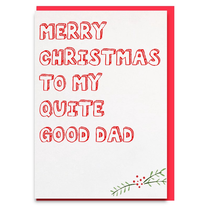 Dad Christmas Card Funny Funny Dad Christmas Card Cute Dad Etsy UK