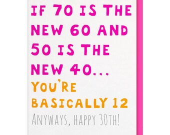 30th Birthday Card for Her Funny 30th Birthday Card 30th | Etsy