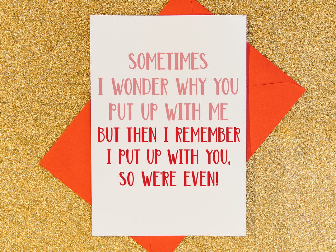 Funny Valentine's Day Card for Him, Her, Husband Valentine Card, Wife ...