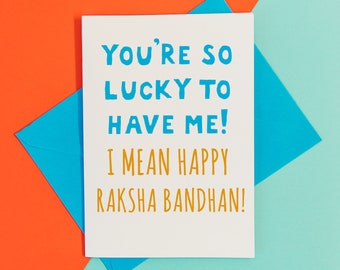 Funny rakhi card, funny raksha bandhan card, rakhi gift, raksha bandhan card for brother