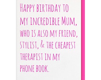 Mum birthday card funny, funny mum birthday card, mum birthday gift, cheeky mum birthday card, hilarious mum birthday cards