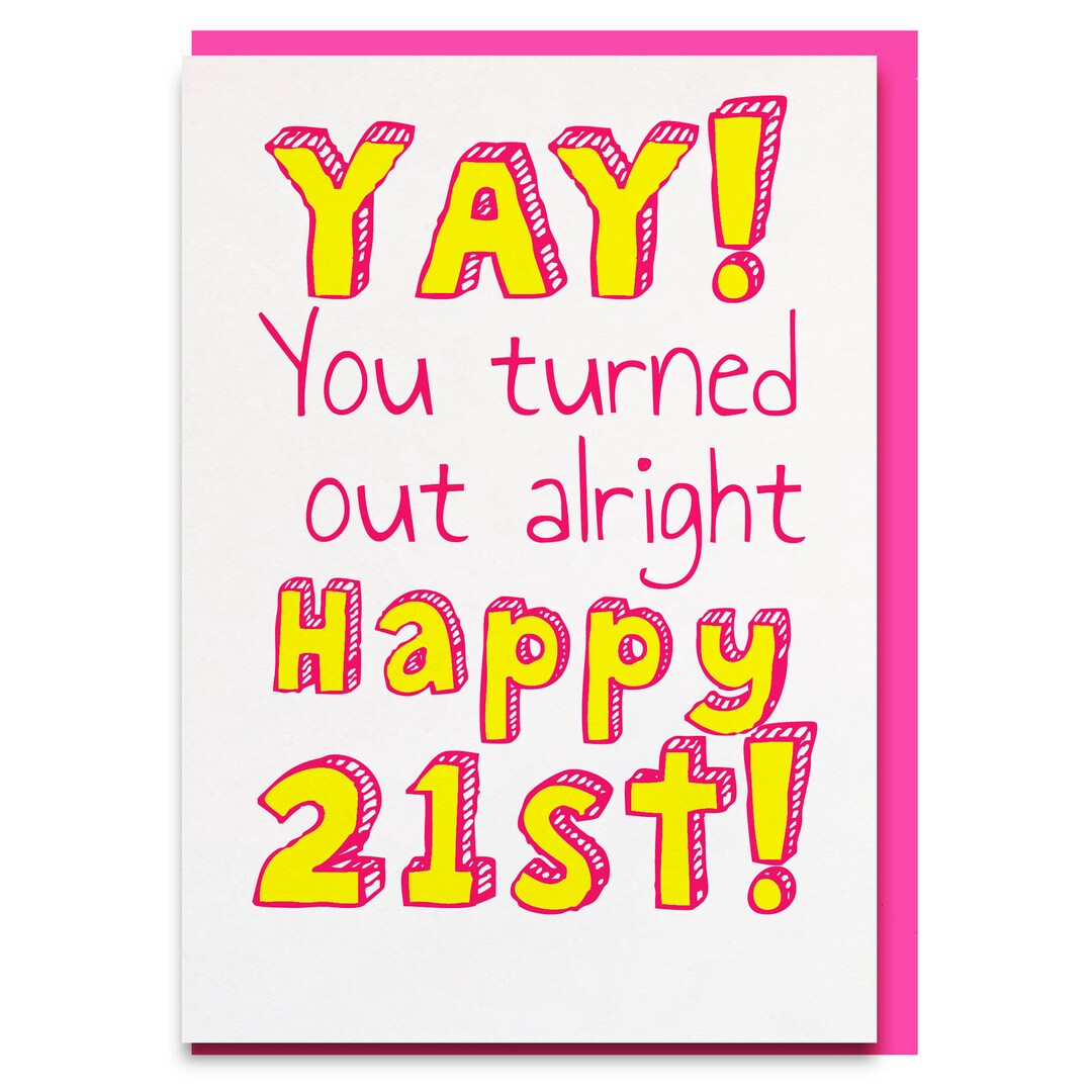 Funny 21st Birthday Cards For Her 21st Birthday Card Sister Etsy