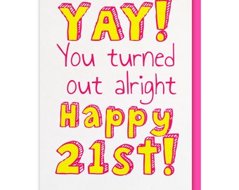 funny 21st birthday cards for her, 21st birthday card sister, 21st birthday card daughter, 21st birthday card niece, girlfriend 21st