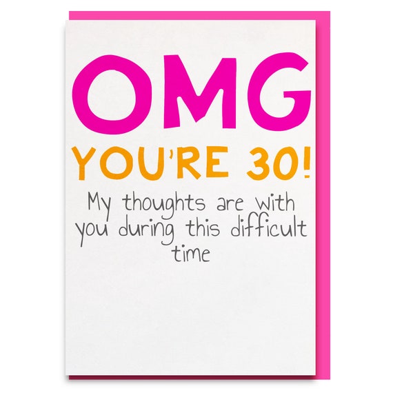 30th Birthday Card for Her Funny 30th Birthday Card 30th | Etsy