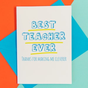 Thank you teacher card funny, end of term gift, nursery, teacher, teaching assistant thank you card, funny teacher thank you gift