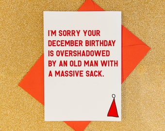 December birthday card, funny december birthday card, best friend birthday, birthday card for him, birthday card for her,