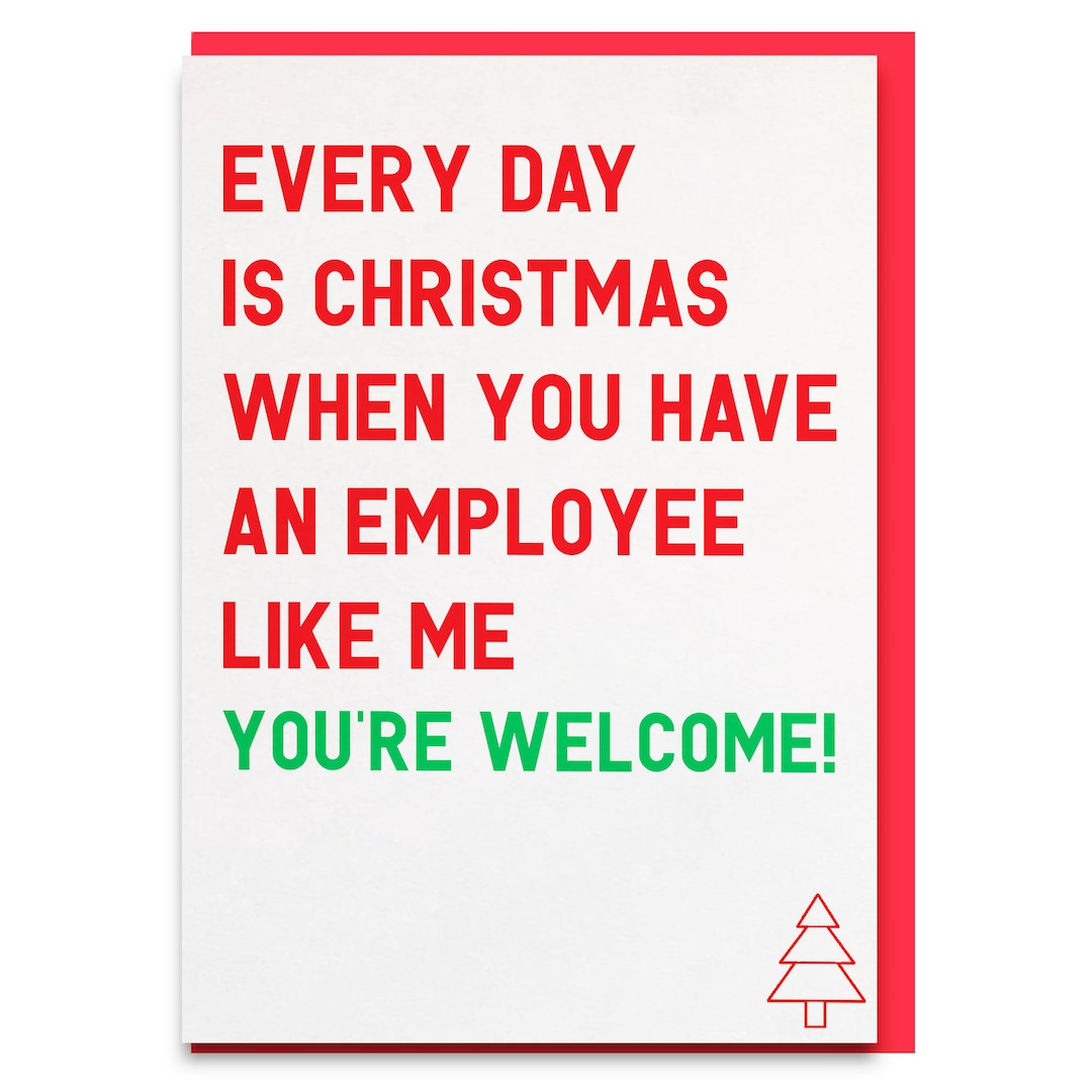 Funny Work Christmas Card, Funny Manager Christmas Card, Boss Christmas