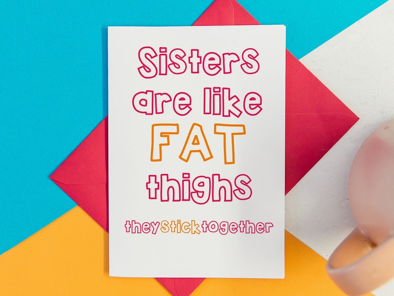 Sister birthday card, funny sister birthday card, funny sister card, sister birthday gift, sister birthday gift ideas, birthday card sister image 1