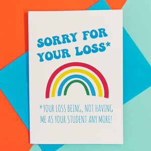 Funny teacher thank you card from student, funny teacher thanks gift, funny teacher thank you car students, sassy teacher thank you gifts