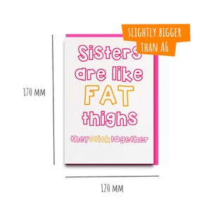 Sister birthday card, funny sister birthday card, funny sister card, sister birthday gift, sister birthday gift ideas, birthday card sister image 2