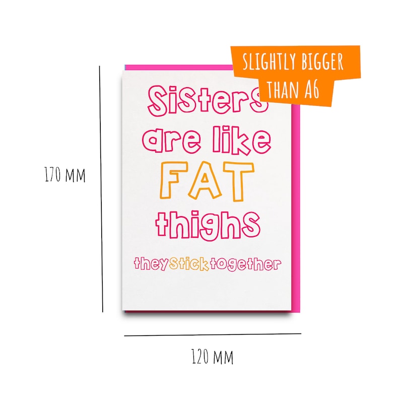 Sister birthday card, funny sister birthday card, funny sister card, sister birthday gift, sister birthday gift ideas, birthday card sister image 2