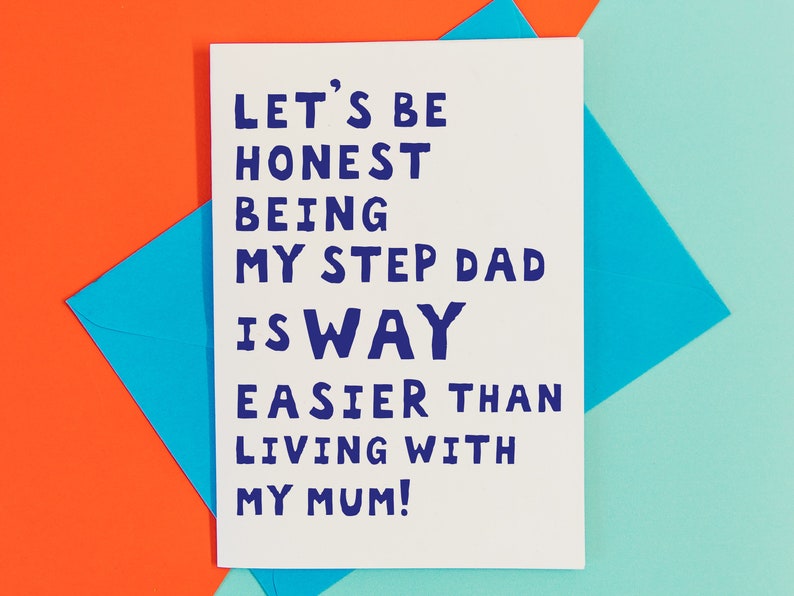 Step Dad Fathers Day Card, Funny Step Dad Fathers Day Card, Fathers Day Card Step Dad, Step Dad Card, Step Dad Gift image 1