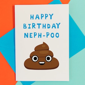 Funny nephew birthday card, cheeky birthday card for nephew, neph-poo birthday card funny, kids birthday card
