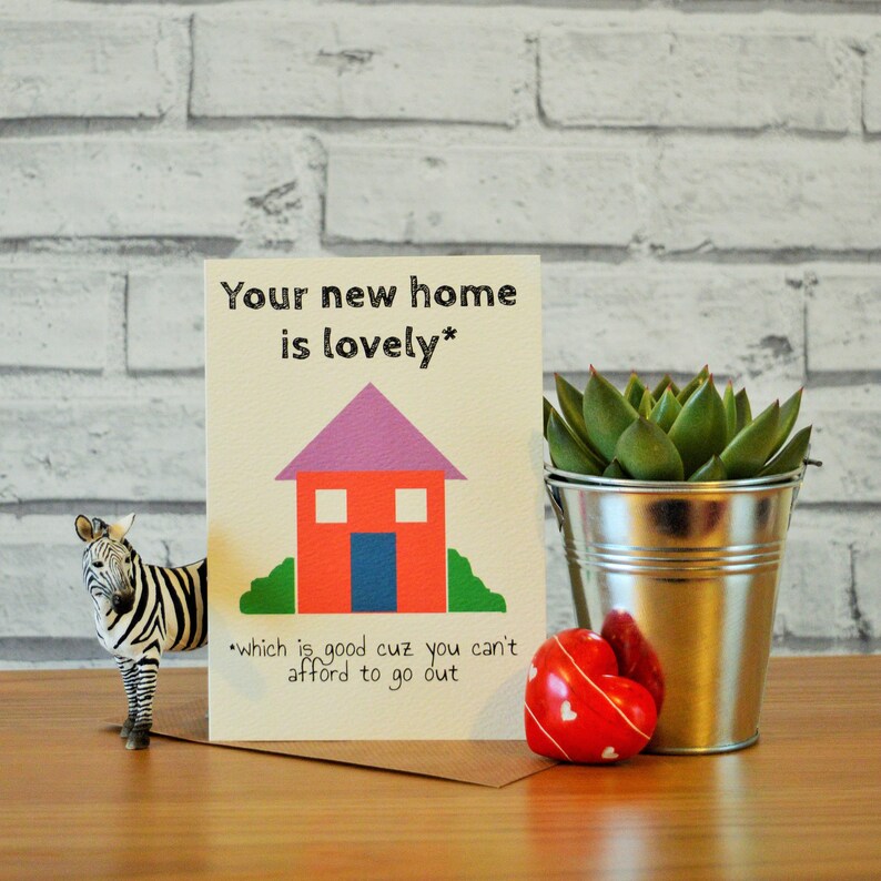 Funny moving card first house card new home congratulations Etsy